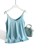 Elegant Women's Silk Cami Top - Lightweight Satin Camisole with Adjustable Straps 0