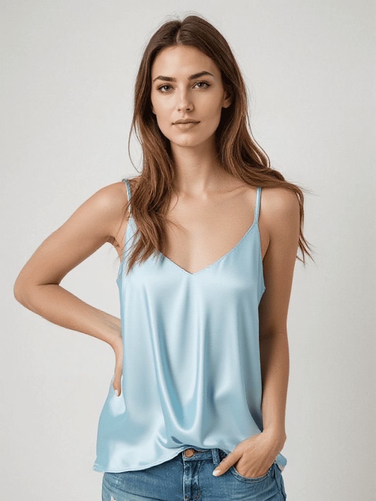 Elegant Women's Silk Cami Top - Lightweight Satin Camisole with Adjustable Straps 1