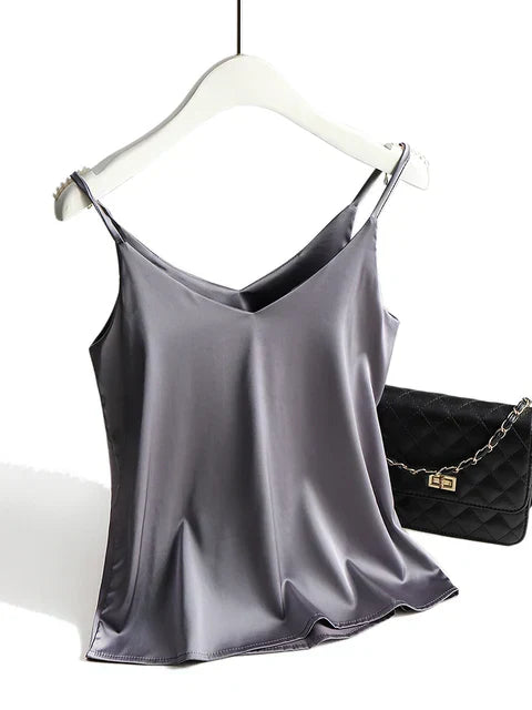 Elegant Women's Silk Cami Top - Lightweight Satin Camisole with Adjustable Straps 2