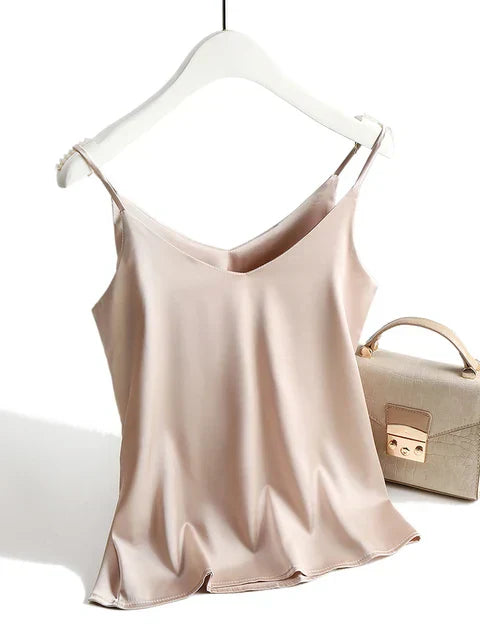 Elegant Women's Silk Cami Top - Lightweight Satin Camisole with Adjustable Straps 3