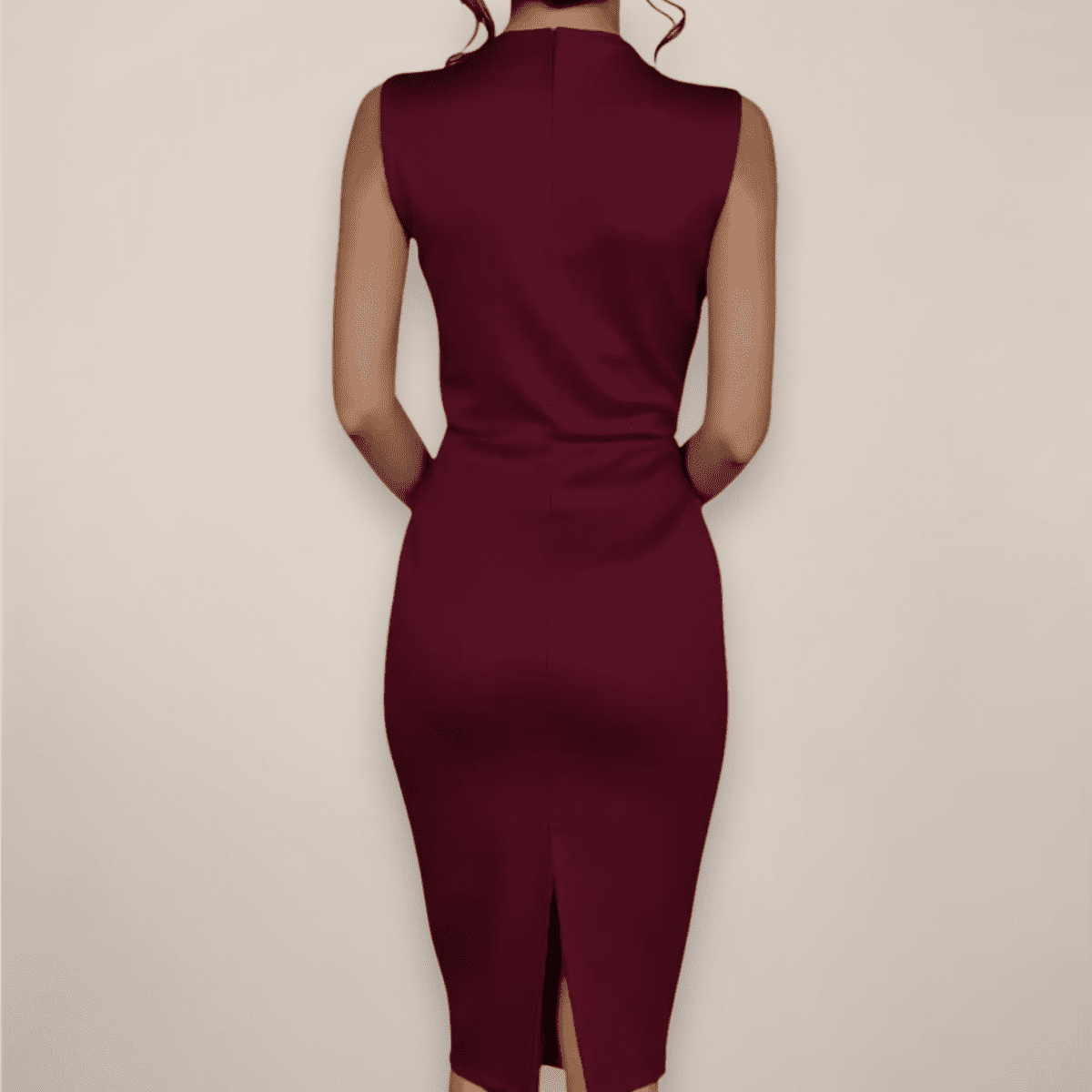 Elegant Women's Sleeveless Midi Dress - V-Neck Wrap Design for Summer & Formal Events 1