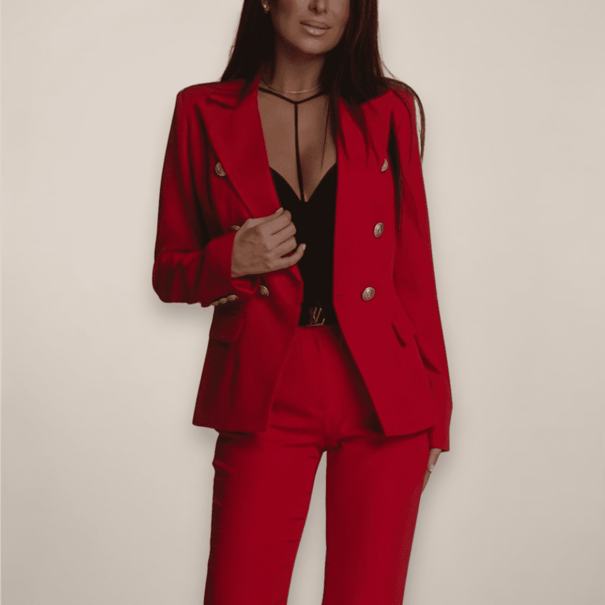 Elegant Women's Suit - Two-Piece Blazer and Trousers Set for Work & Events 8
