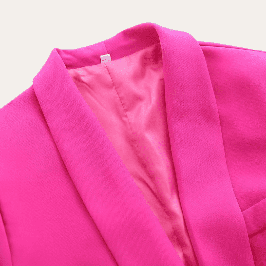 Elegant Women's Suit Set - Tailored Blazer with Tie Belt & Wide-Leg Trousers 7