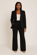 Elegant Women's Tailored Fit Suit Set - Blazer & Trousers for All Occasions 0