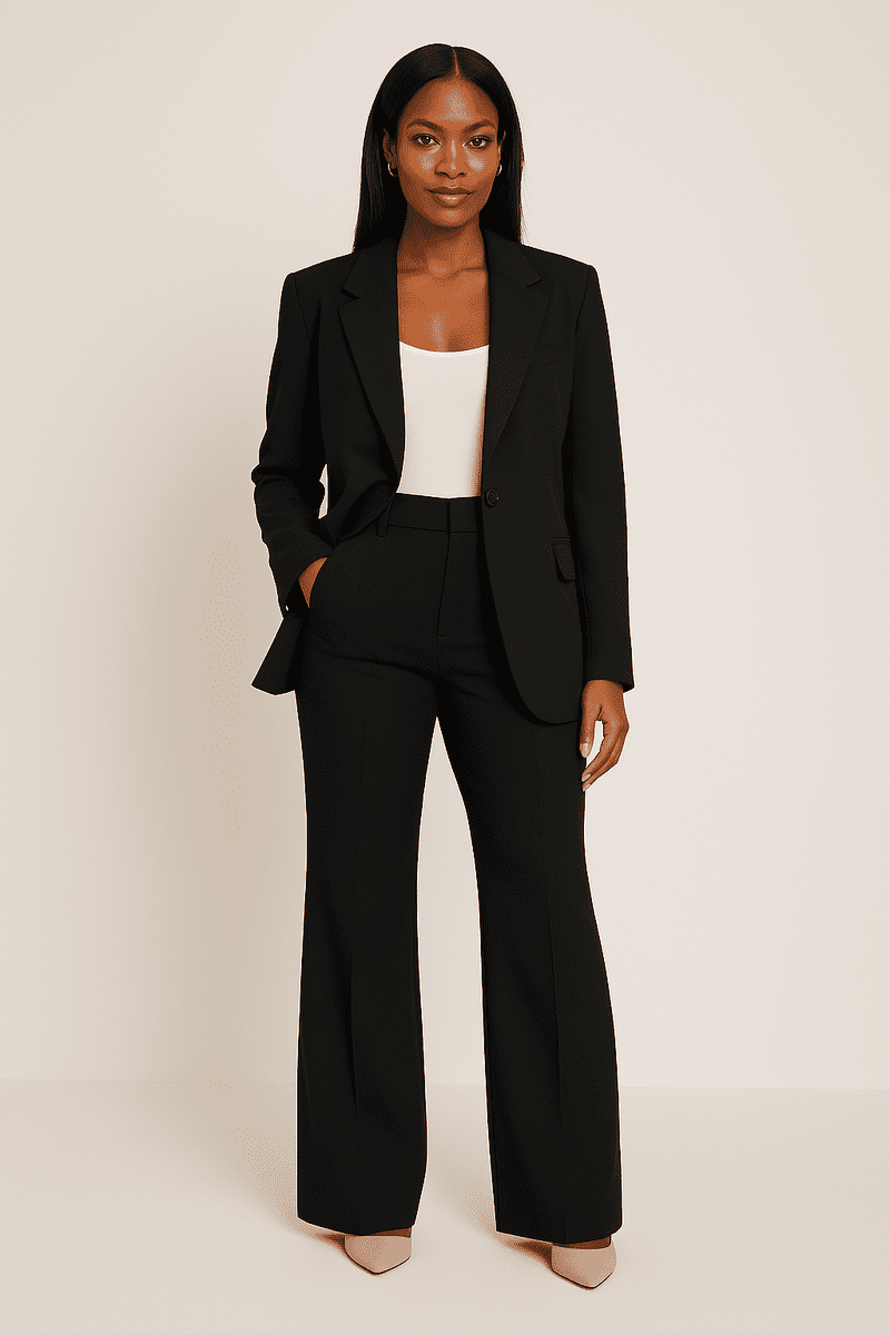 Elegant Women's Tailored Fit Suit Set - Blazer & Trousers for All Occasions 0