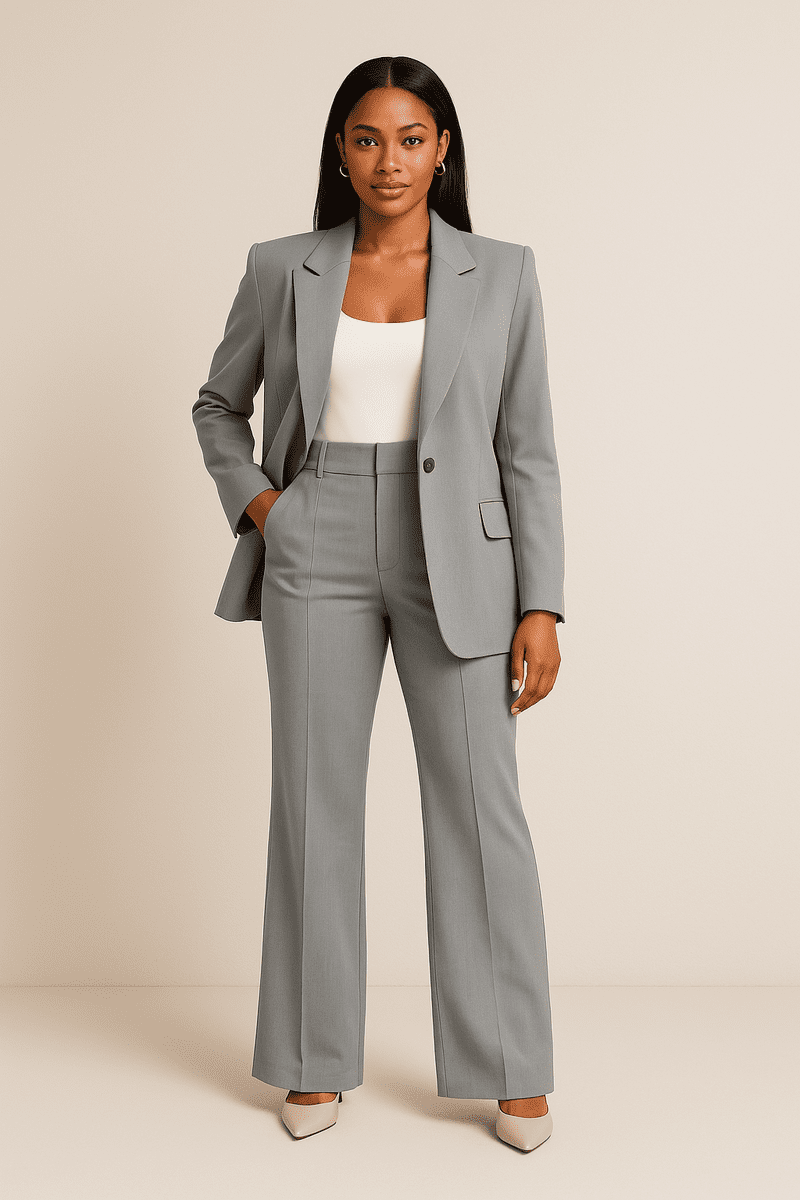 Elegant Women's Tailored Fit Suit Set - Blazer & Trousers for All Occasions 3
