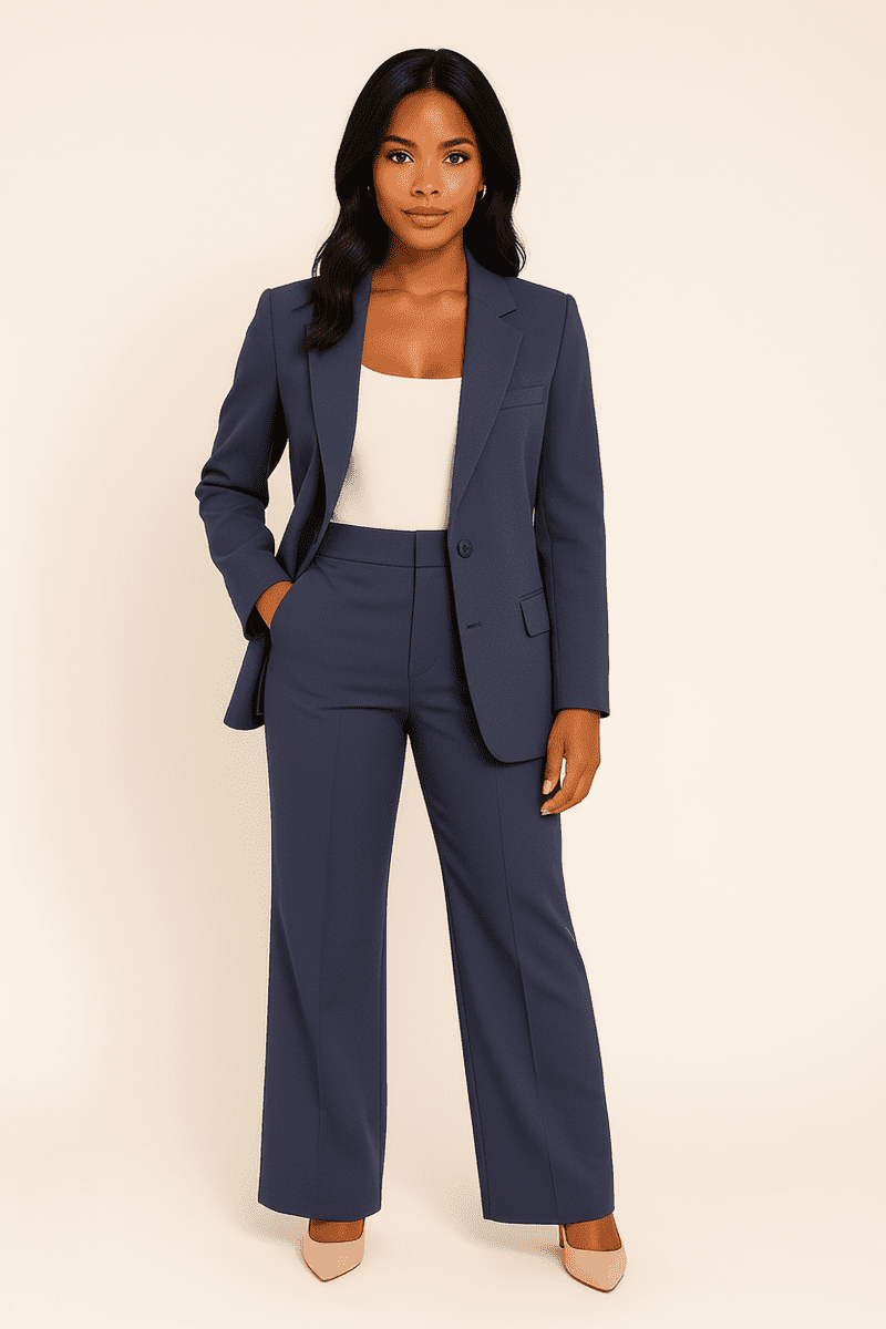 Elegant Women's Tailored Fit Suit Set - Blazer & Trousers for All Occasions 4