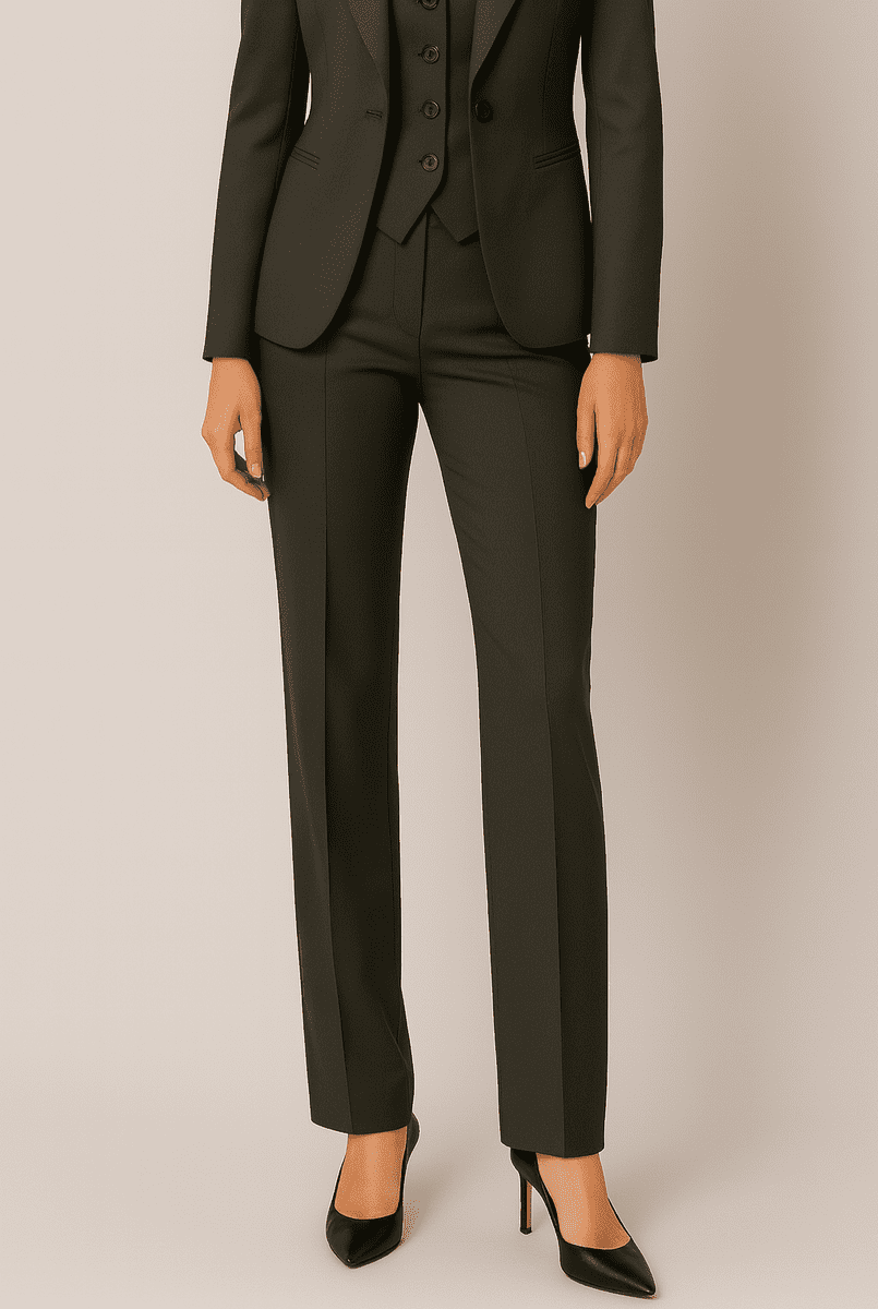Elegant Women's Three-Piece Slim Fit Suit - Tailored Blazer, Vest & Trousers 4