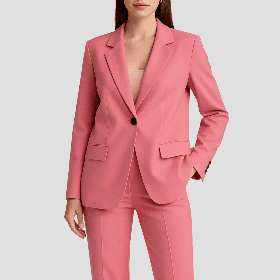 Elegant Women's Two-Piece Suit - Tailored Blazer & Slim Trousers for Business 2