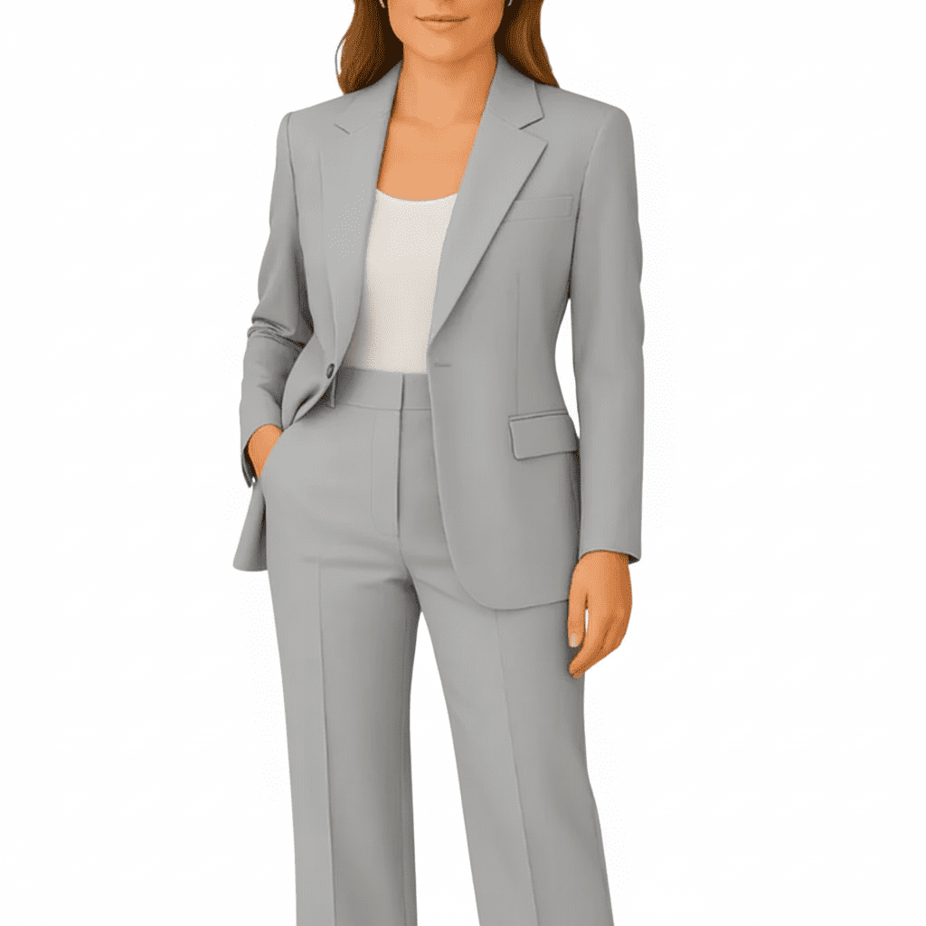 Elegant Women's Two-Piece Suit - Tailored Blazer & Slim Trousers for Business 3