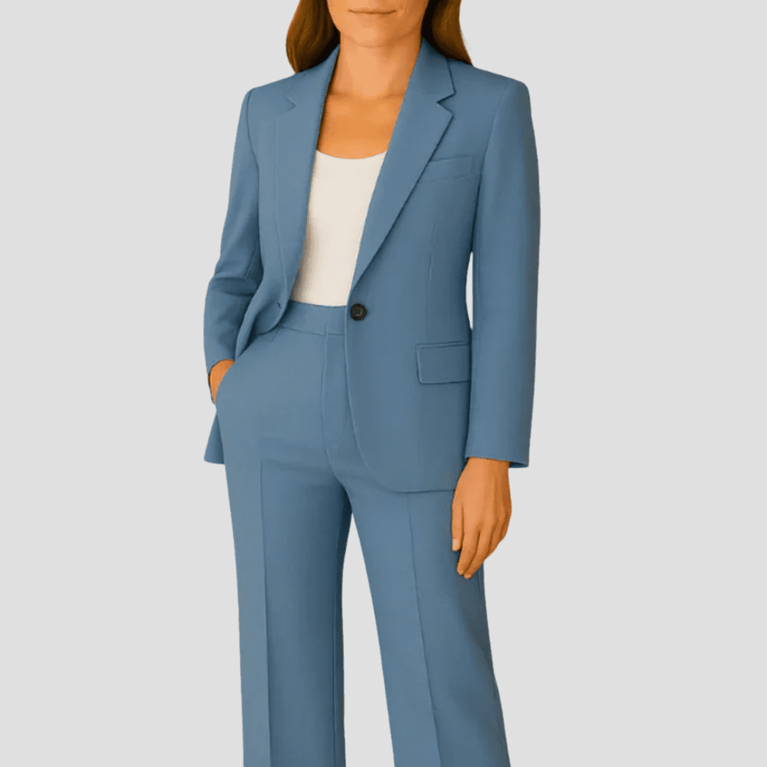 Elegant Women's Two-Piece Suit - Tailored Blazer & Slim Trousers for Business 4