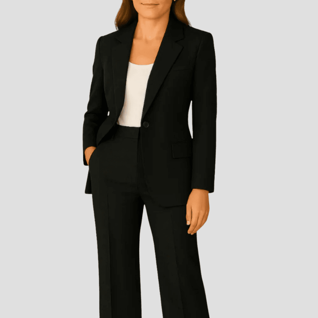 Elegant Women's Two-Piece Suit - Tailored Blazer & Slim Trousers for Business 5