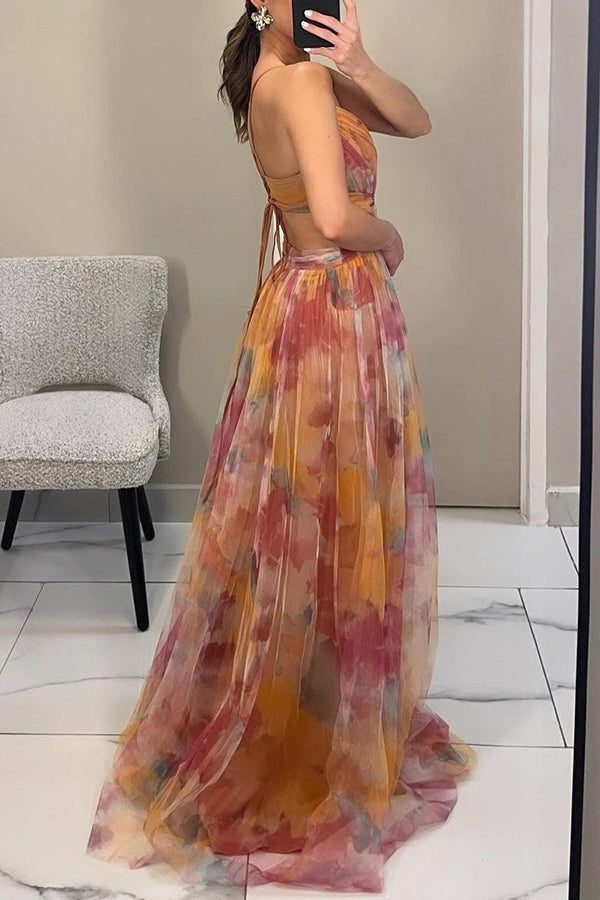 Elegant Women's V-Neck Floral Maxi Dress - Lightweight Summer Dress for Special Occasions 4