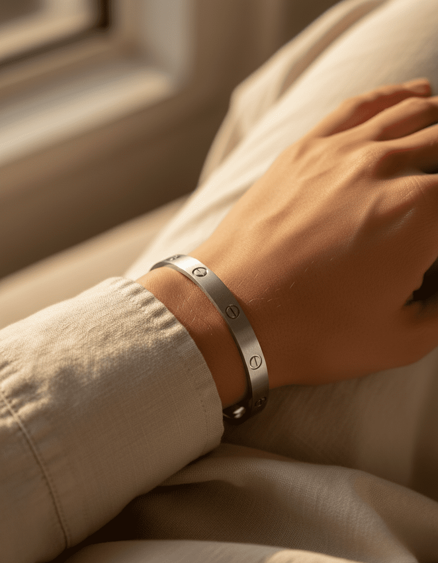Eternal Silver Bracelet - Minimalist Waterproof Design in High-Grade Stainless Steel 2