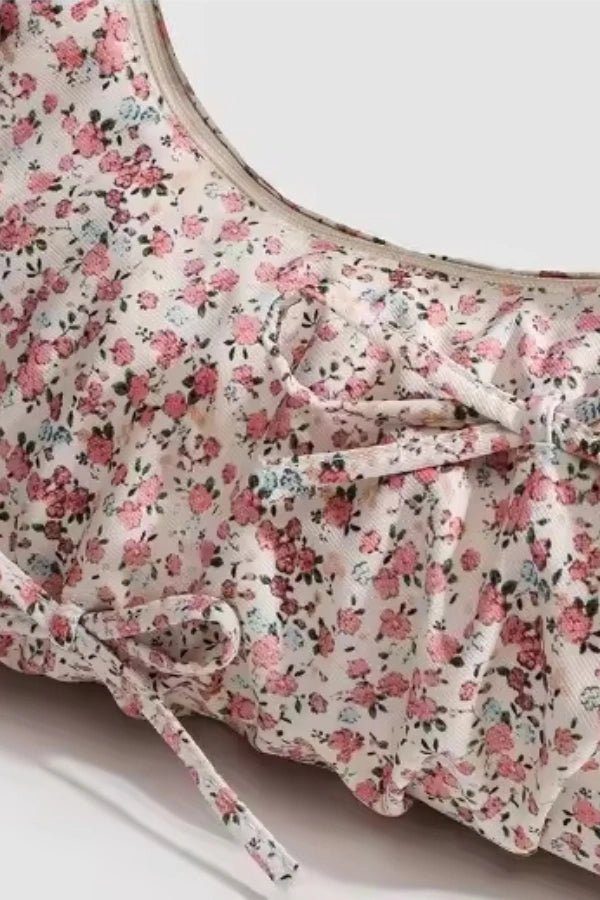 Floral Handbag with Ruched Handles - Stylish Multi-Color Design for Women 5