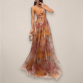 Floral Maxi Dress for Women - Lightweight Summer Dress with Adjustable Back Tie 0