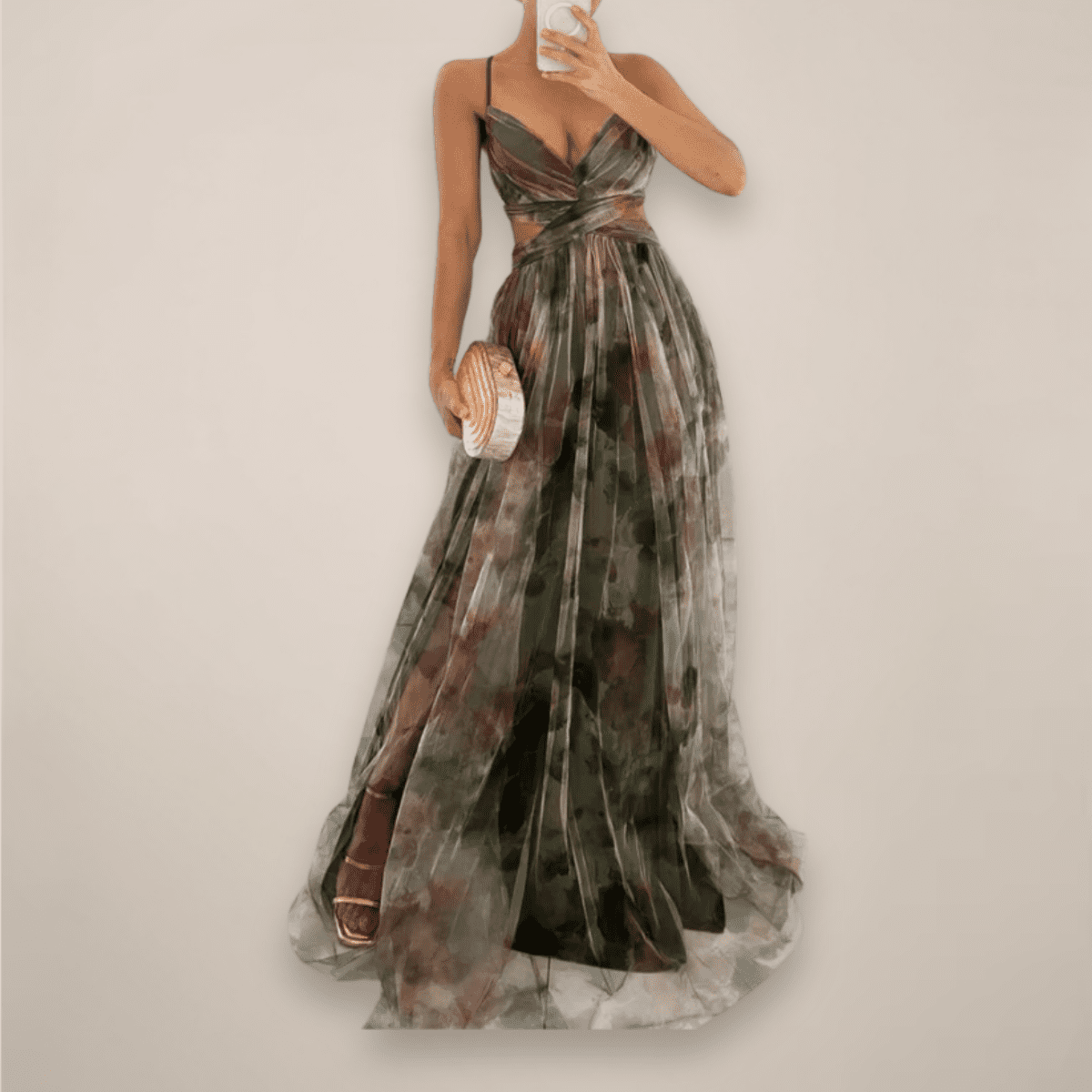 Floral Maxi Dress for Women - Lightweight Summer Dress with Adjustable Back Tie 2