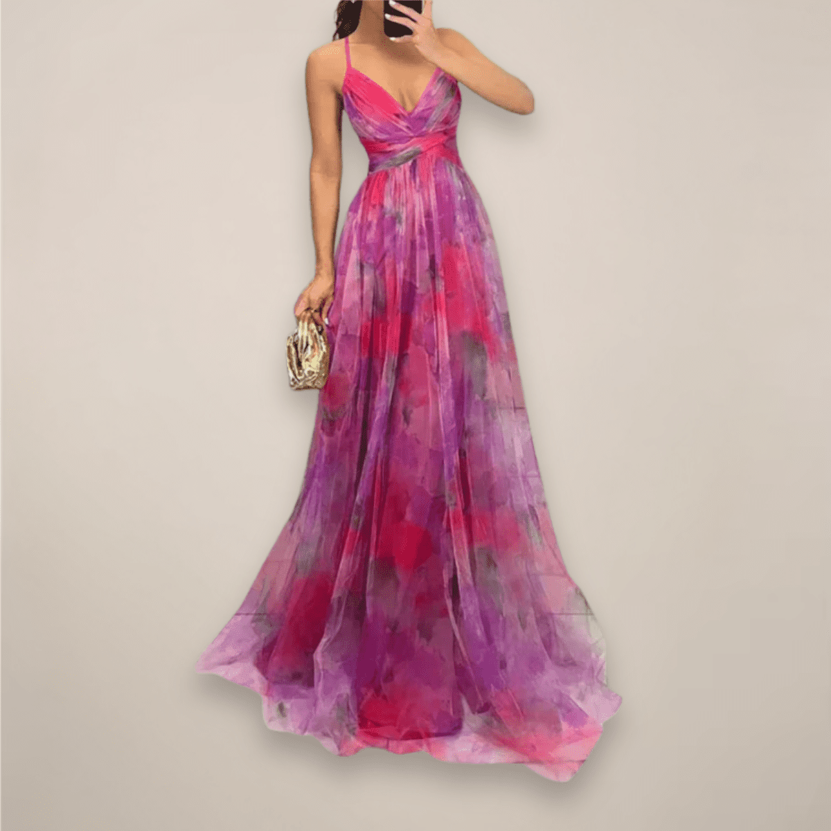 Floral Maxi Dress for Women - Lightweight Summer Dress with Adjustable Back Tie 4
