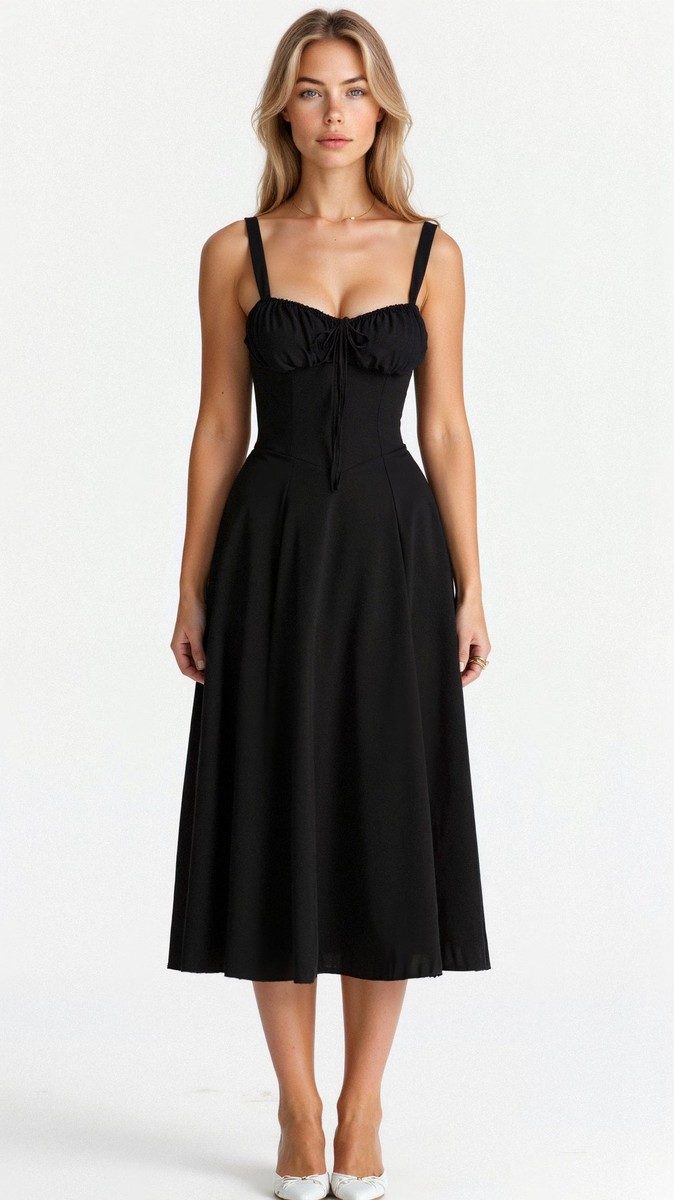 Floral Midi Dress for Women with Corset Back & Side Slit - Summer Elegance 4