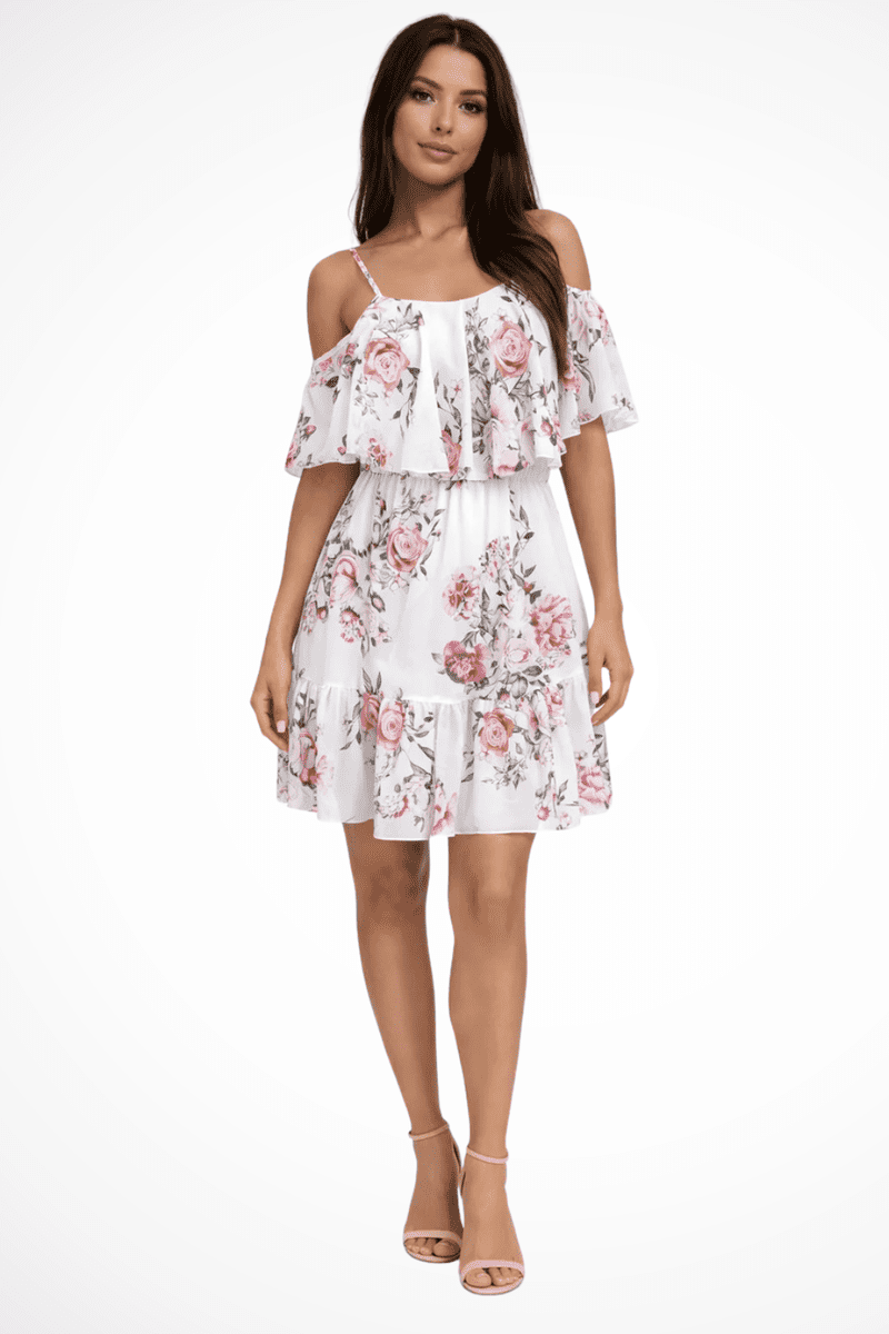 Floral Off Shoulder Mini Dress for Women - Summer Wedding Guest Dresses 3