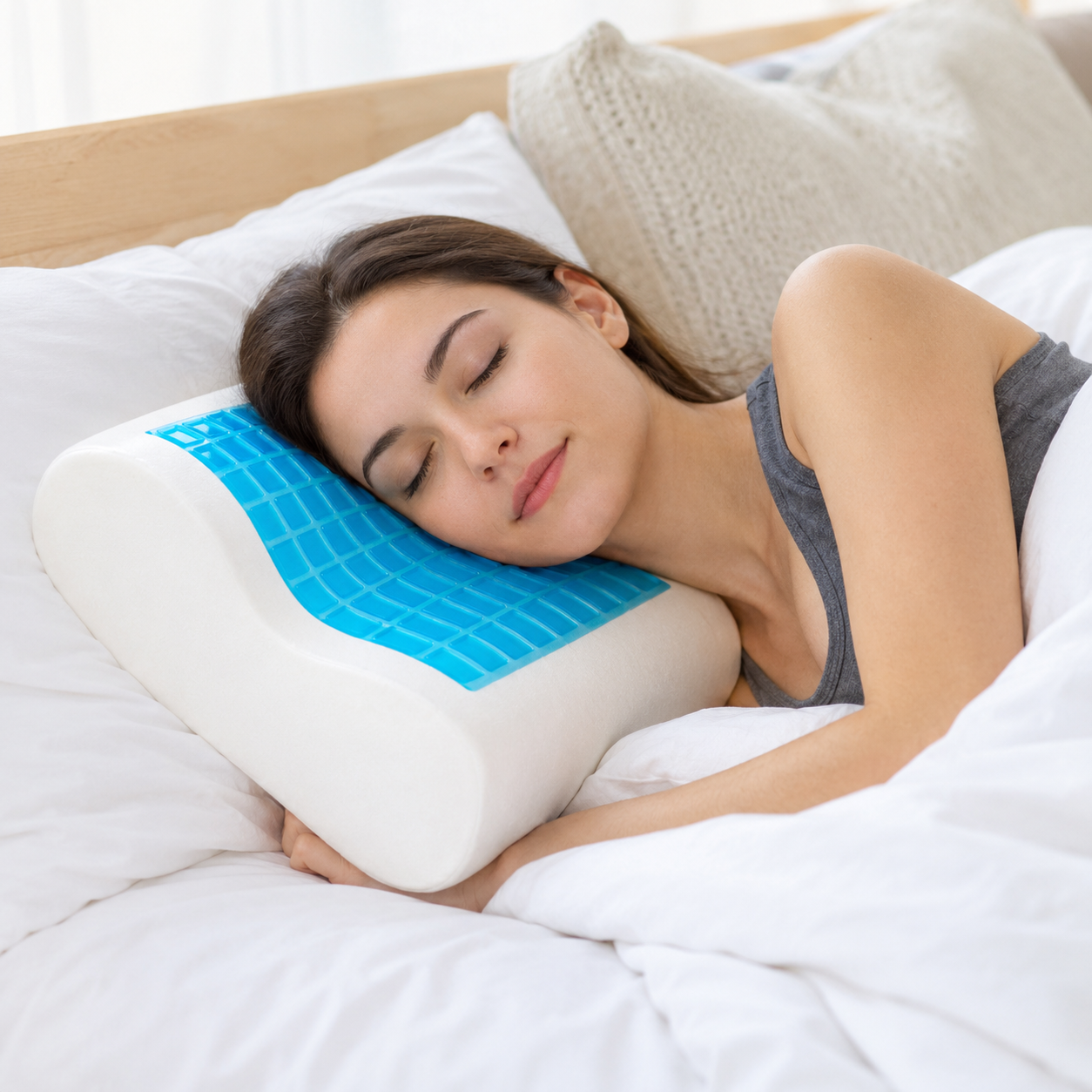 Gel Foam Pillow with Cooling Gel and Head Recess for Side Sleepers 1