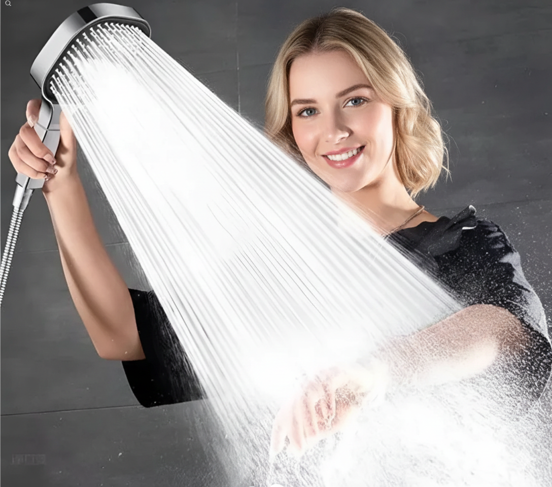 High Pressure Shower Head with Turbo Boost and Filtration System, Chrome Finish 1