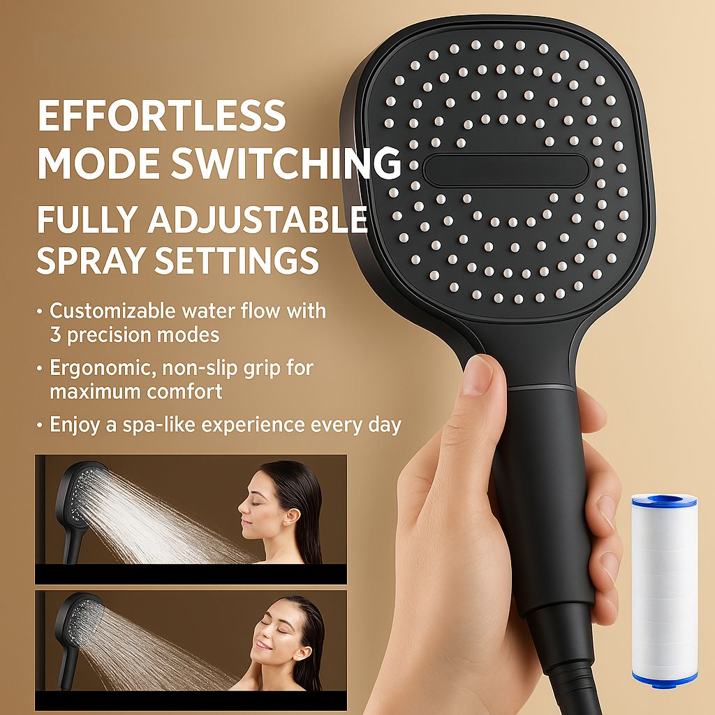High Pressure Shower Head with Turbo Boost and Filtration System, Chrome Finish 8