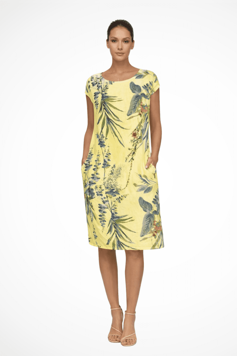 Ivy Women's Casual Relaxed Fit Summer Dress with Botanical Print & Pockets 8