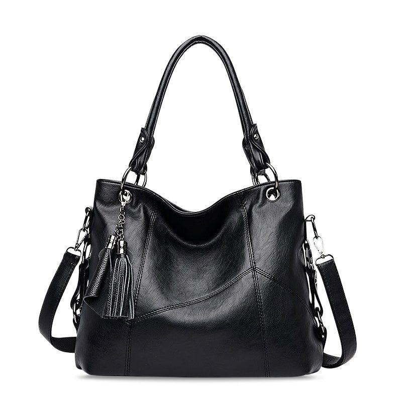 Jessica - Stylish Black Vegan Leather Handbag & Crossbody Bag 1