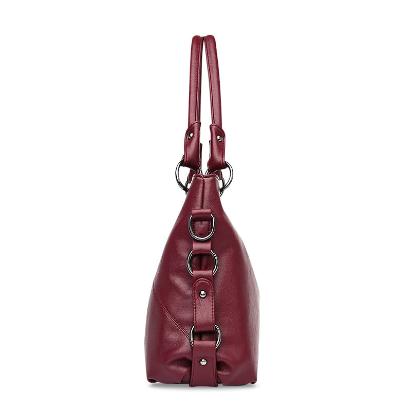 Jessica - Stylish Black Vegan Leather Handbag & Crossbody Bag 5