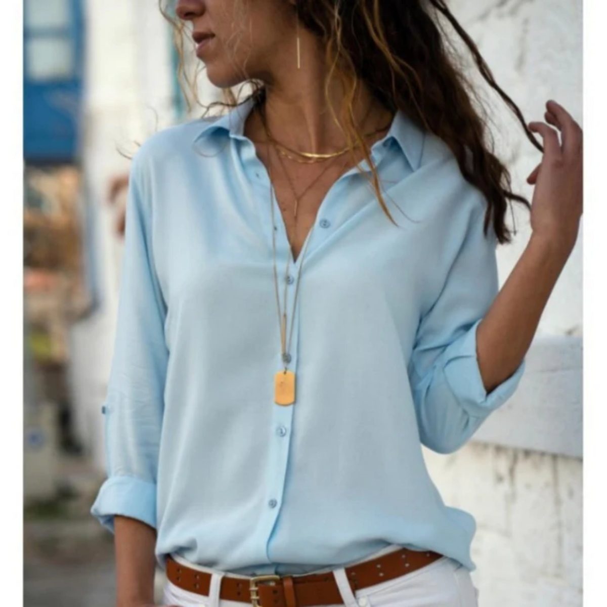 Kayleigh - Women's Long Sleeve Blouse with Button Closure, Lightweight & Versatile 3
