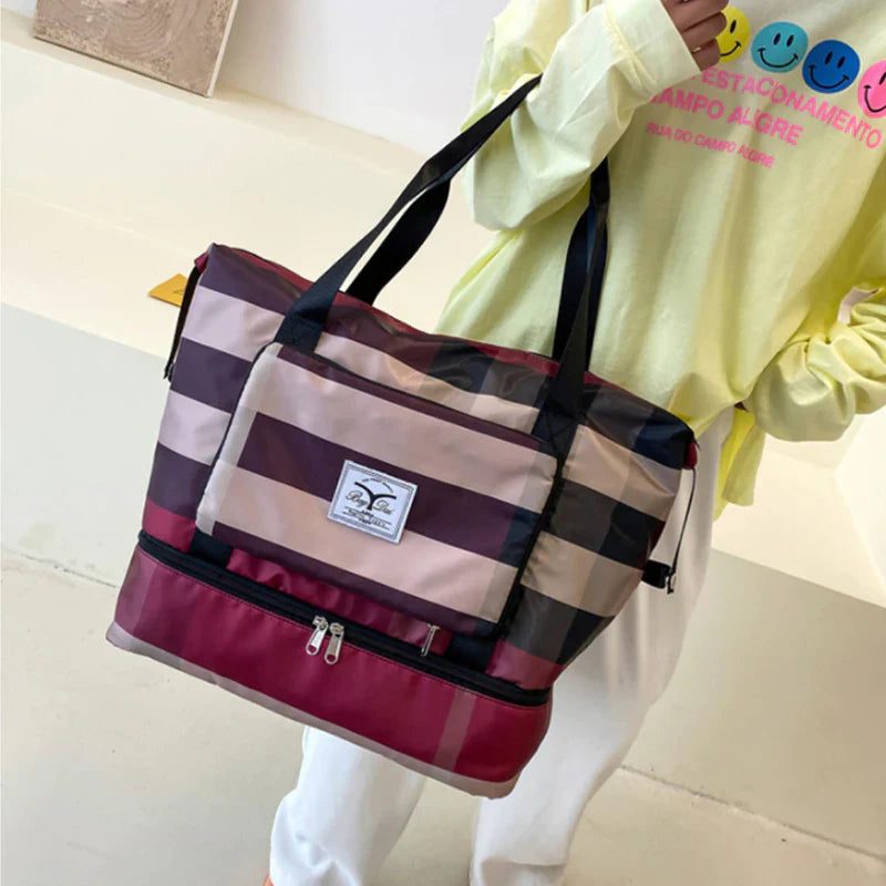 Large Capacity Expandable Travel Bag with Wet/Dry Compartments 1