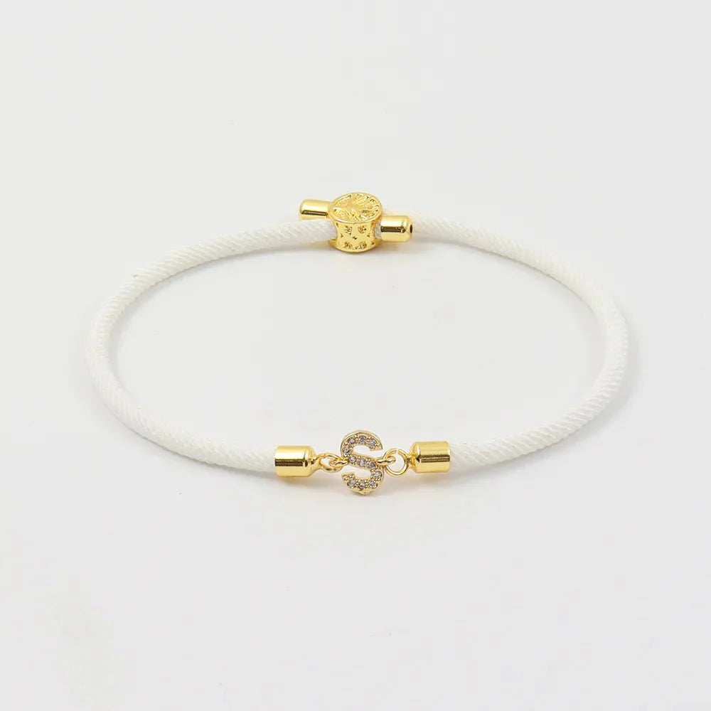 Liora - Adjustable Personalized Initial Bracelet with Diamond Charm 10