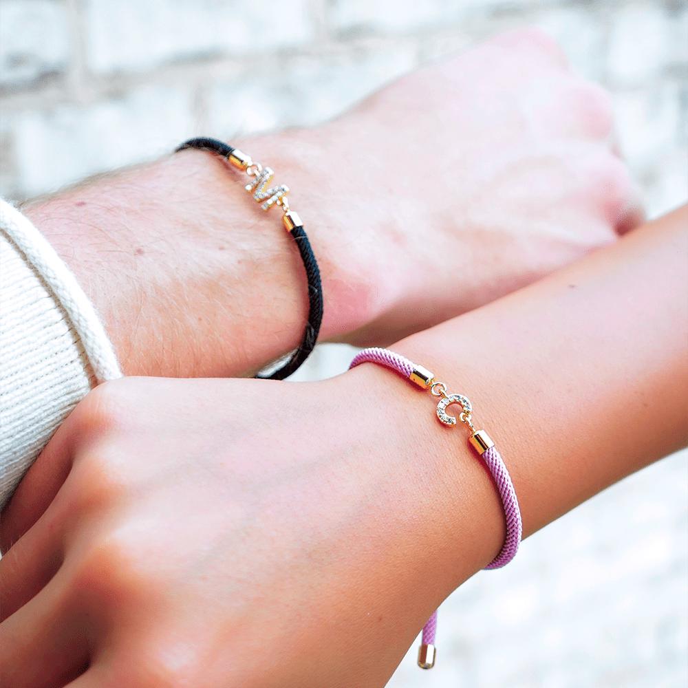 Liora - Adjustable Personalized Initial Bracelet with Diamond Charm 4