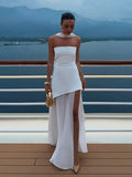 Luna's Enchanted Motion - High-Slit Maxi Dress for Women with Sheer Overlay 0