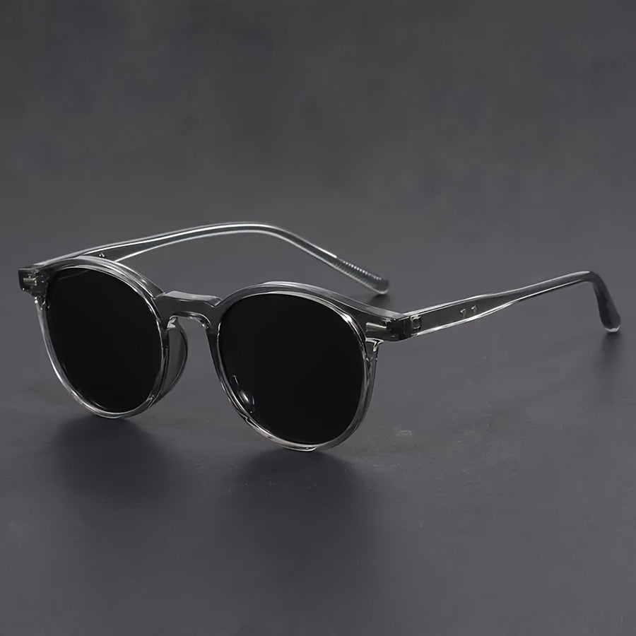 Men's Round Sunglasses in Tortoiseshell Polycarbonate for Daily Wear 0