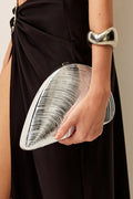 Metallic Shell Gold Clutch Bag - Stylish Acrylic Evening Clutch Purse 0