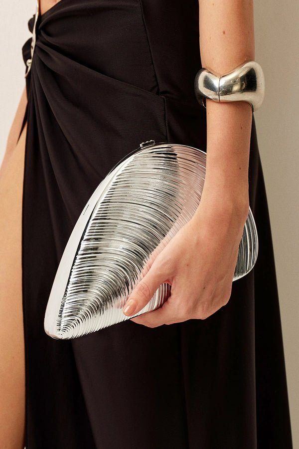 Metallic Shell Gold Clutch Bag - Stylish Acrylic Evening Clutch Purse 0