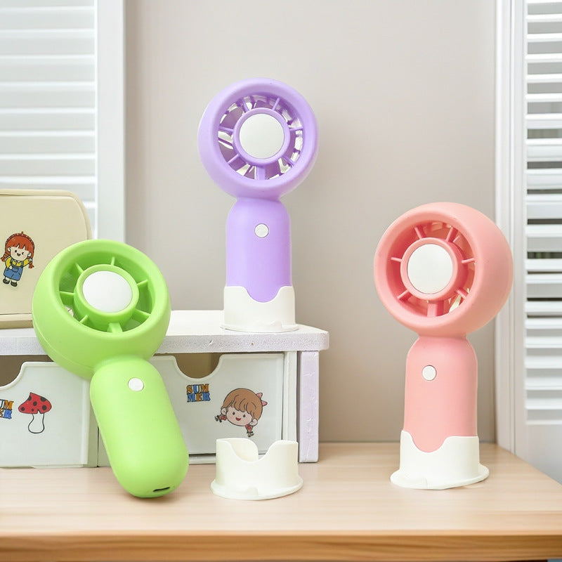 Mini Hand Fan in Plastic with Bear Motif and USB Rechargeable Battery for Travel 1