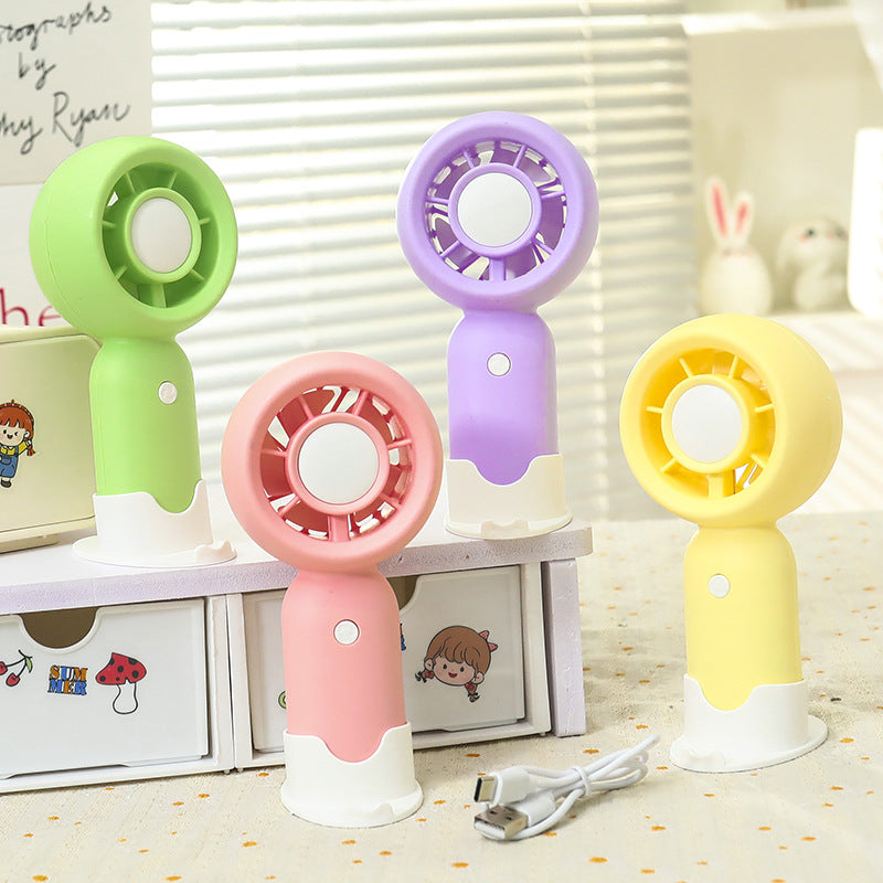 Mini Hand Fan in Plastic with Bear Motif and USB Rechargeable Battery for Travel 4