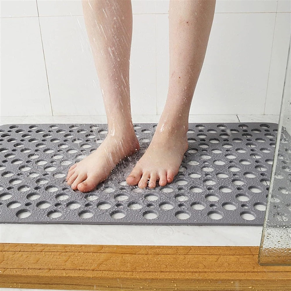 Non Slip Shower Mat in Pink with Antibacterial Surface for Bathroom 1