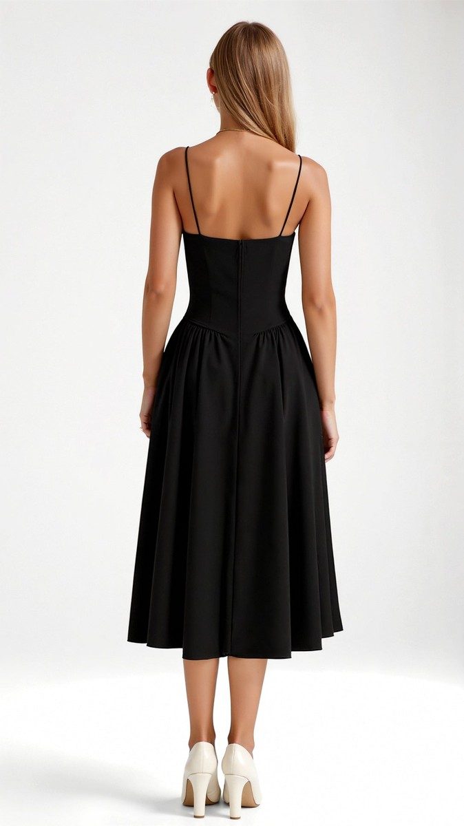 Odette Floral Midi Dress - Sweetheart Neckline & Gathered Skirt for Women 4