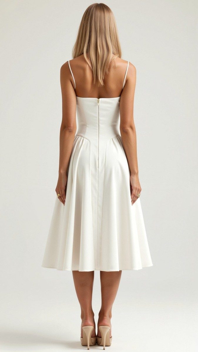 Odette Floral Midi Dress - Sweetheart Neckline & Gathered Skirt for Women 7