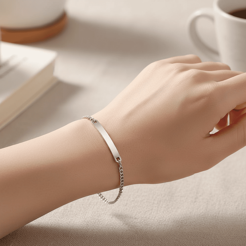 Personalized 18k Gold Plated Engraved Bracelet Set for Couples - Durable Stainless Steel, Customizable Names & Dates 4