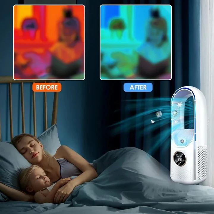 Portable Air Conditioner with Bladeless Design and Adjustable Fan Speeds for Home or Office 8