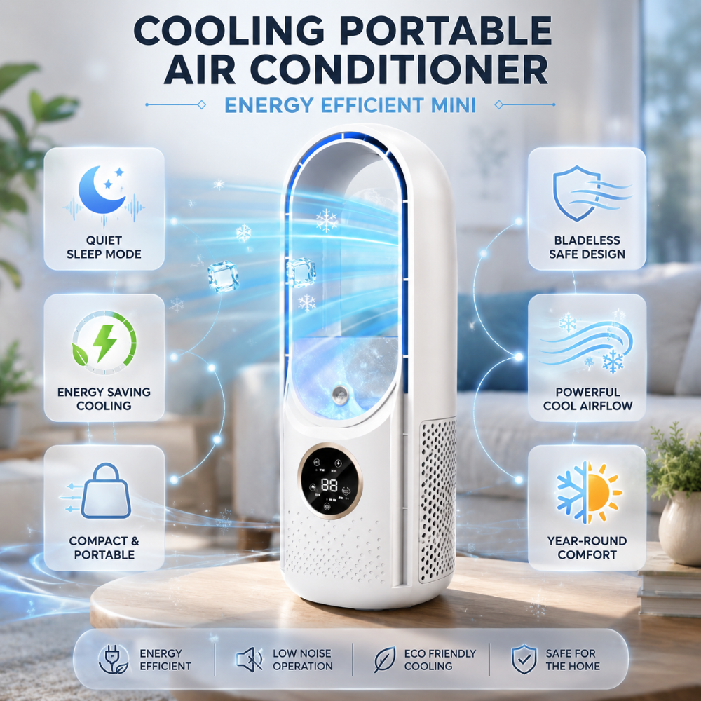 Portable Air Conditioner with Bladeless Design for Small Rooms 3
