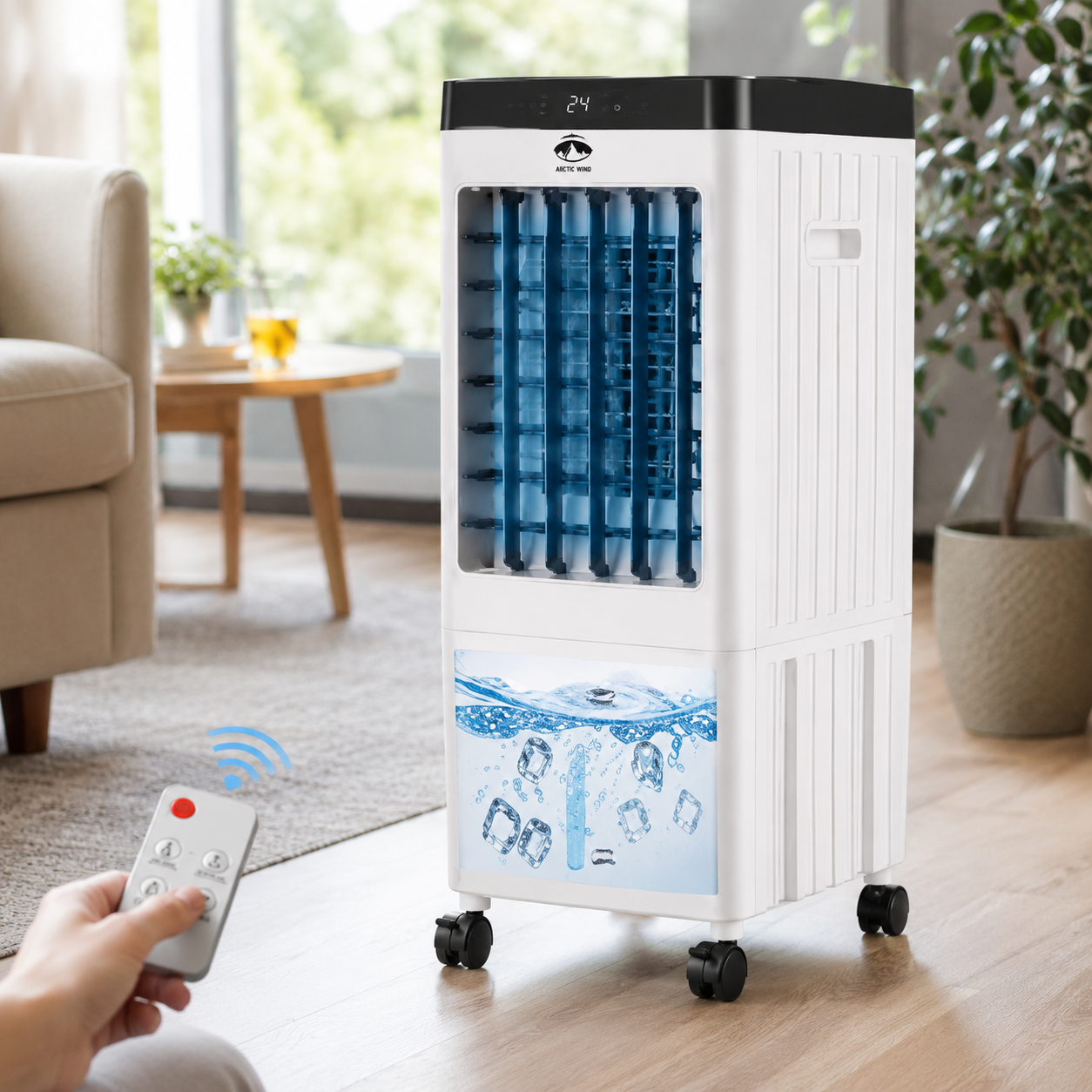 Portable Air Conditioner with Remote Control and Ice Cooler Bottles for Home Cooling