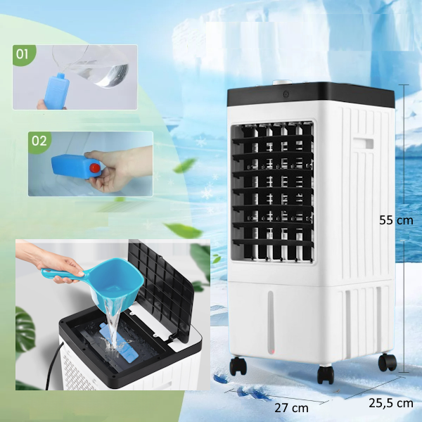Portable Air Conditioner with Remote Control and Ice Cooler Bottles for Home Cooling 1