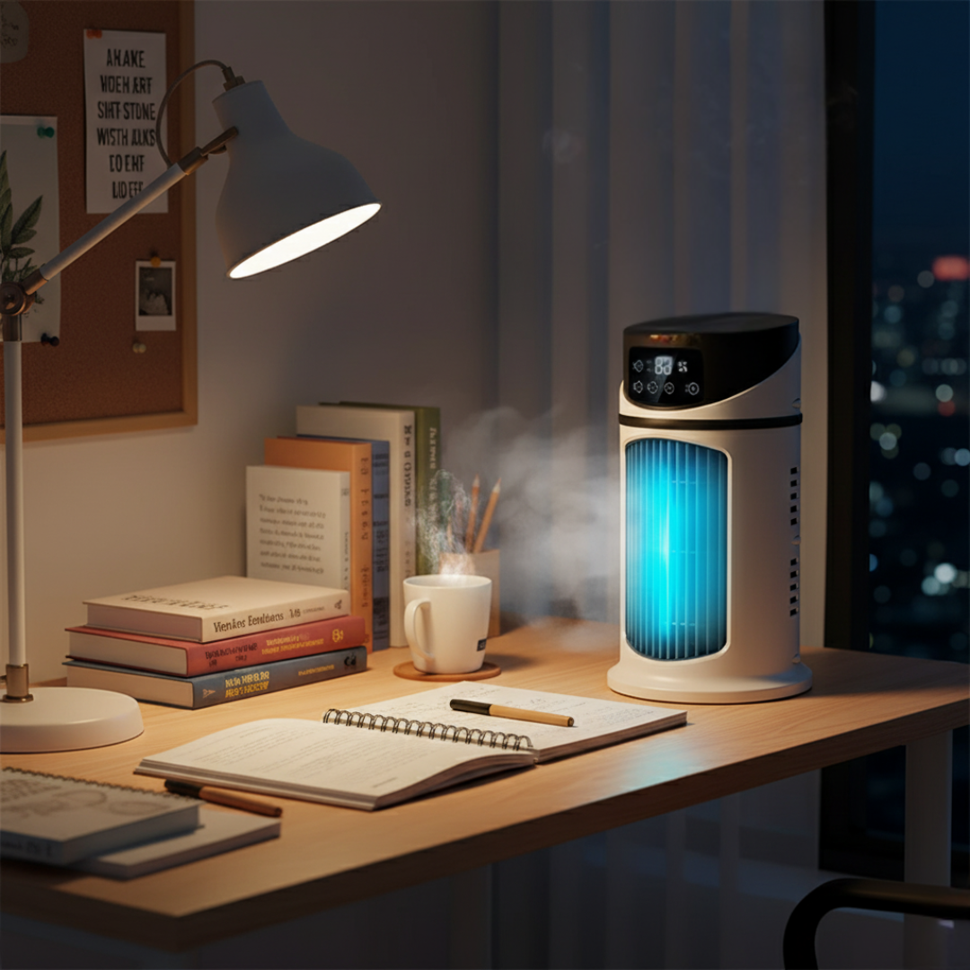 Portable Air Cooler with USB Power and Compact Design for Desk Use 1