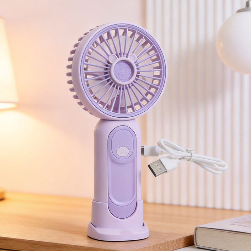 Portable Handheld Fan in ABS Plastic with Removable Stand and Rechargeable Battery 2